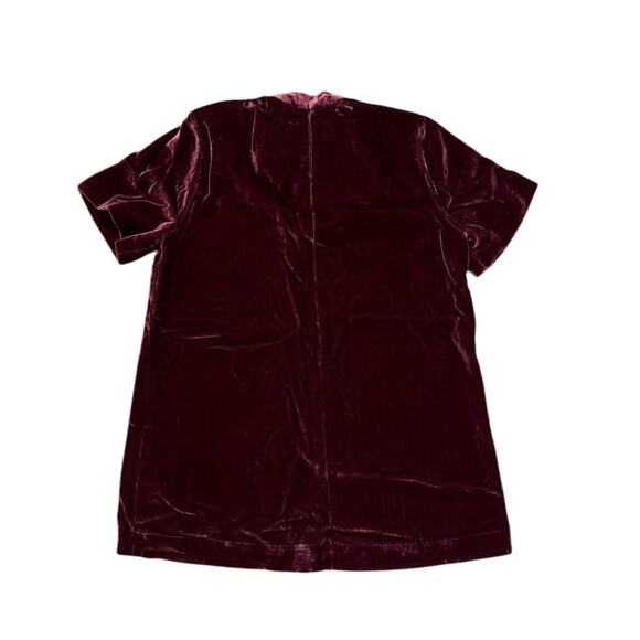 Madewell Velvet Choker V-Neck Burgundy Top XS NWT Holiday Party - Picture 6 of 7